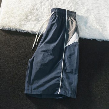 APWSTUDIO美式速干拼色休閑運動短褲男女夏季潮牌寬松情侶五分褲