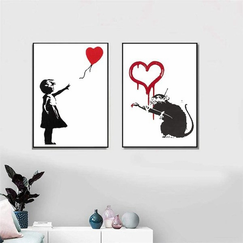Banksy バンクシー アートパネル バンクシー 絵画 インテリア バンクシー ポスター バンクシー アートパネル ネズミ 大きい 赤い風船と少女 通販 Lineポイント最大get Lineショッピング