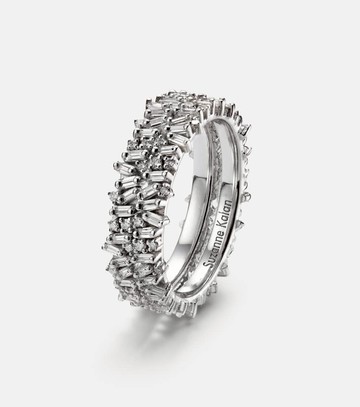 Suzanne Kalan Icon Mini 18kt white gold tech ring jackets with diamonds