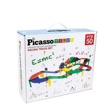 美國PicassoTiles - 磁力積木-賽車軌道-50片