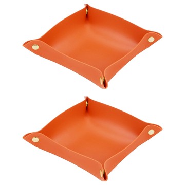 ABEL 力大牌 PU皮質收納盤  橘色  2個