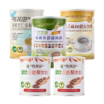 有其田 有機藜麥健康禮袋組(植物奶任選2罐+三色藜麥粉x2罐)