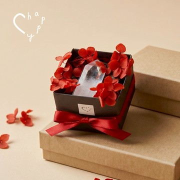 For you!【C happy】永生花禮+ 好運加持白水晶小禮盒_生日禮物_畢業好禮