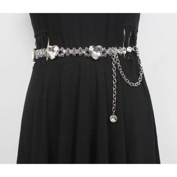 時尚單排簡約水鉆腰鏈韓版裝飾鏈條鉆石肚皮舞百搭女式牛仔褲腰帶