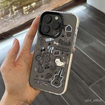 耳機貓咪適用蘋果17/16plus手機殻iPhone15卡通14pro新款13大孔xs/xr