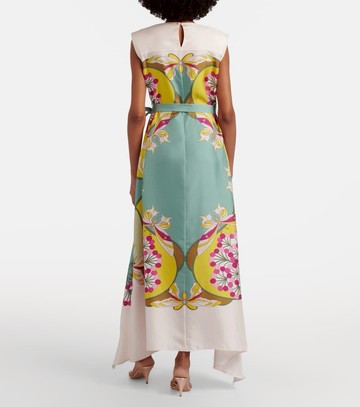 La DoubleJ San Carlo printed silk satin midi dress