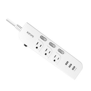 【KINYO】3開3插+3USB延長線(CGU333)｜台灣製造 6尺/9尺 3.5A快速充電 獨立開關 CGU-333