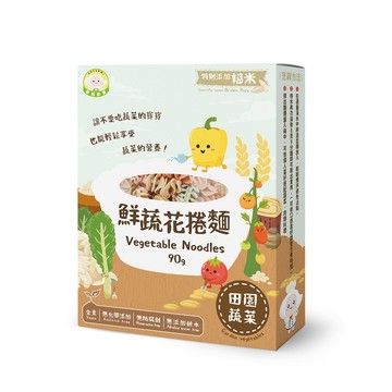 幸福米寶 【Naturmi】鮮蔬花捲麵-田園蔬菜 90g/盒