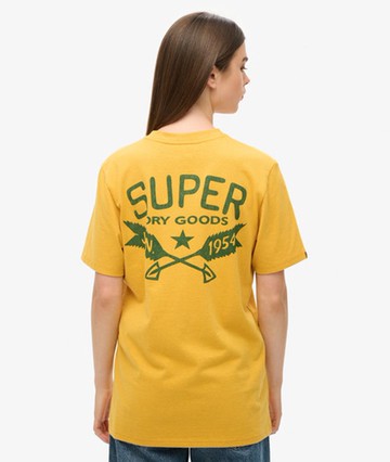 Superdry Women's Oversized Outdoor Graphic T-shirt Yellow Size: XL