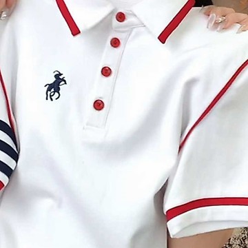 美式刺繡POLO衫 上衣 POLO衫 短袖衫 大碼短袖POLO衫 寬鬆顯瘦上衣女 夏日翻領服飾 美式透氣衣服 韓係多巴胺