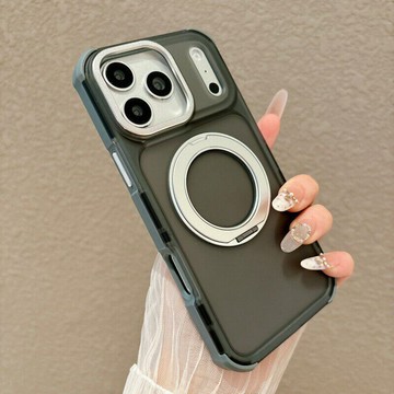 氣囊防摔 膚感撞色 磁吸旋轉支架 手機殼 適用 蘋果 iPhone 17 16 15 14 13 12 Pro Max