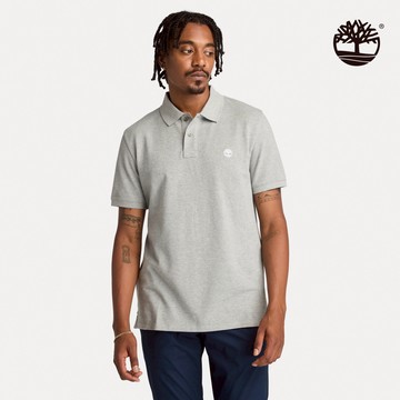 Timberland 男款灰色休閒短袖Polo衫|A24H2V91