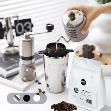 PO:Selected｜丹麥POx黑沃耶加雪菲咖啡組(手沖壺-灰/棱角保溫杯460ml-共3色/咖啡磨2.0/咖啡濾網)