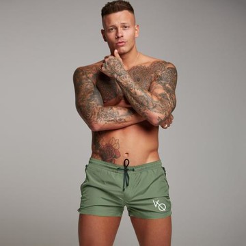 肌肉男兄弟運動速干褲透氣性健身訓練短褲夏季吸汗三分褲彈力薄款