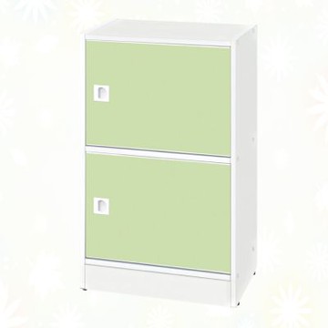 文創集-南亞塑鋼    山崎 南亞塑鋼1.4尺雙開門內二格中高收納櫃-43.4x33.7x79cm免組