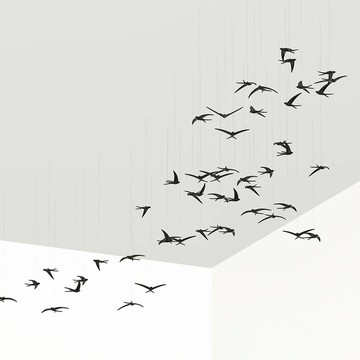 【新店熱銷】意天花板懸掛飾品小鳥奶茶店鋪房間吊頂裝飾立體3d樹脂燕子吊飾