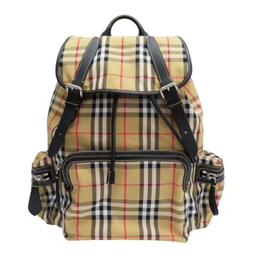 BURBERRY 巴寶莉 經典格紋 帆布 後背包 【二手名牌BRAND OFF】