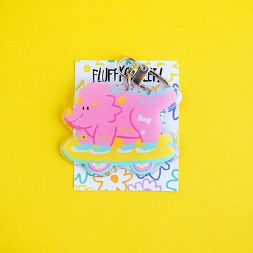 蓬鬆蛋捲 - 鑰匙圈/別針/手機夾 - KRISSIE DINOSAUR