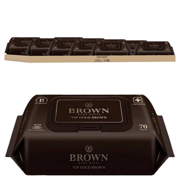 BROWN Vip Gold Brown 低敏濕紙巾 掀蓋式  70張  10包