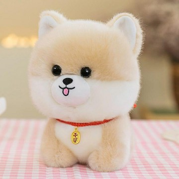 可愛狗狗博美茶杯犬公仔毛絨玩具仿真小狗娃娃玩偶兒童禮物送女友（45cm以上的商品麻煩客人選擇宅配哦，謝謝）