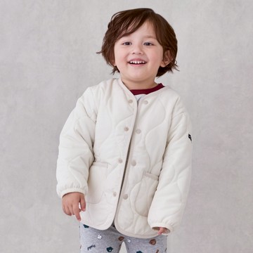 petit main 品牌旗艦店【防潑水加工】【親子裝】菱形車線鋪棉外套 兒童 童裝 【日本直接出貨】