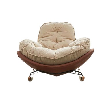 懶人沙發搖搖椅單人奶油風蛋殼椅客廳臥室小沙發擺爛椅休閑包郵[010209DD]