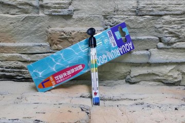 【西高地水族坊】日本原裝NISSO 索尼 觀賞魚用水溫計 迷你透明玻璃溫度計L 15cm