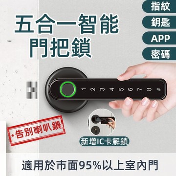 12H出貨+保固五年 智能水平鎖 指紋鎖 防盜鎖 門把鎖 電子鎖  智能木門鎖 智慧鎖 密碼鎖