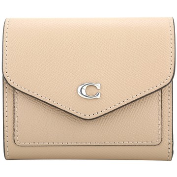 COACH Wyn 信封式C字金三折短夾(藕粉色)