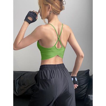 健身女孩高顏值美背運動內衣一體式跑步聚攏防震文胸細帶瑜伽背心