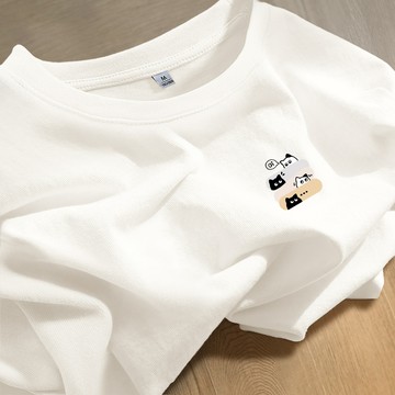 S~XL 貓咪群聊 純棉 短T 情侶T【Y1389】台灣製造 情侶裝 短袖T恤 男女可穿 快速出貨不用等