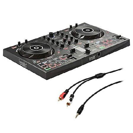 Hercules DJ Control Inpulse 300, Black with 8" Stereo Mini to Dual RCA Y-Cable (6') Bundle