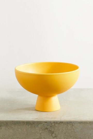 Raawii - Strøm Large Earthenware Bowl - Yellow - one size