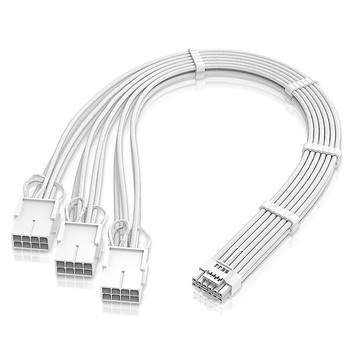 EZDIY-FAB GPU電供延長線，16pin(12+4)12VHPWR PCIe 5.0轉PCIE 8pin x3