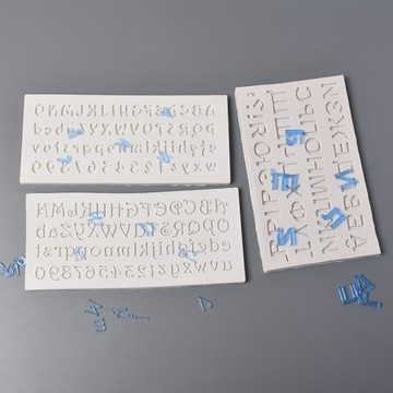 大寫字母數字斷點式硅膠模具樹脂滴膠模巧克力翻糖生日蛋糕裝飾模
