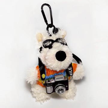 🧨新年快樂🧡快速出貨【COZY PLUS+】可愛相機西高地卡通小狗包包掛飾鑰匙扣#CP0154 毛絨公仔鑰匙扣 禮物 生日禮物 交換禮