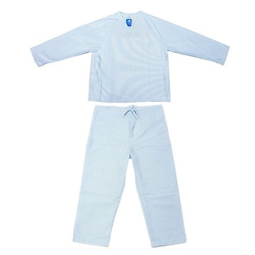 JUSTMED 和服套裝 透氣度高 柔軟舒適 浴衣款式穿脫快速方便 可當居家睡衣  L  藍白條紋  1組