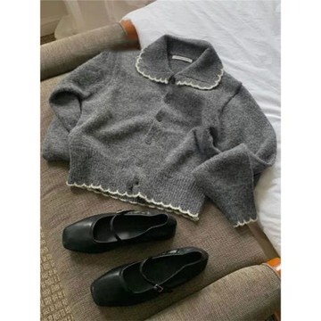 歐貨2025秋季洋氣設計感溫柔風bf慵懶風針織上衣高級感超好看毛衣