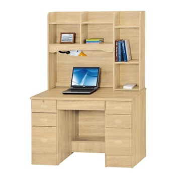 文創集 拓海4尺七抽書桌組合(附可調護眼燈)-121x58x167cm免組