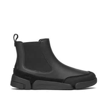 Clarks 三瓣鞋2.0- Trigenic2 Up 女款輕盈寬楦切爾西靴(黑色) CLF82043B