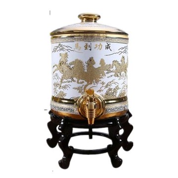 潮州汕陶瓷凈水缸儲水罐儲水桶客廳冷水壺帶龍頭飲水機家用茶水桶