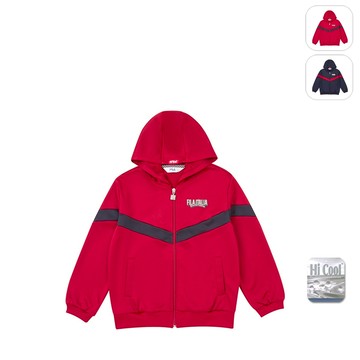 【FILA】KIDS 孩童款 吸濕排汗 針織外套-紅色 1JKY-8702-RD
