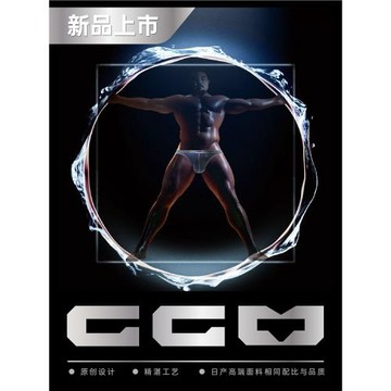 日系男士三角內褲性感透明貼身透氣低腰囊袋緊身男士比基尼三角褲