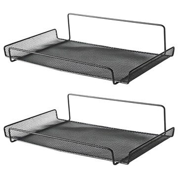 無痕路由器置物架 碳鋼材質 尺寸30x17x6cm  黑色  2組