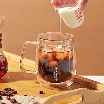 【美國康寧】 Snapware 淨漾耐熱雙層把手玻璃杯500ml