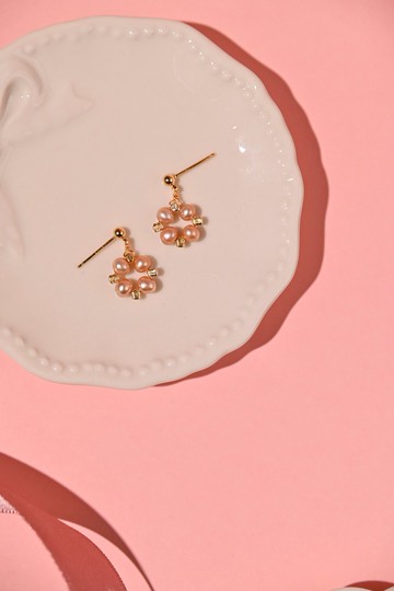 珍珠耳環 / 珍珠(粉橘色) / JIEGEM 姊的珠寶