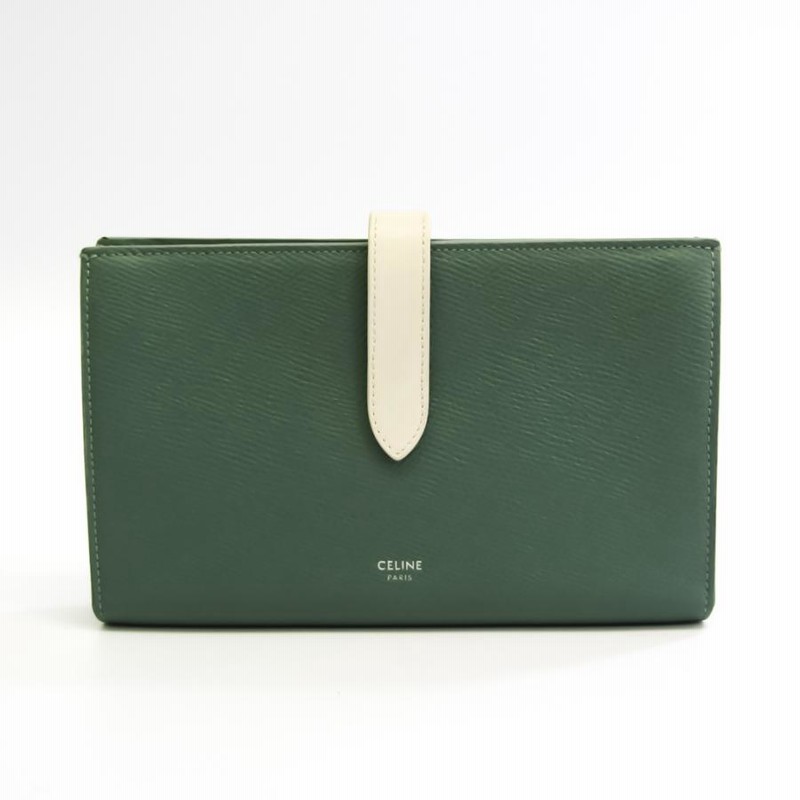 日本未入荷 【極美品】CELINE ラージストラップウォレット グリーン ...