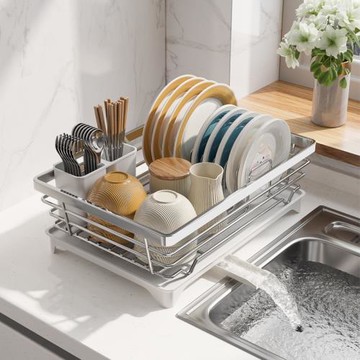 碗盤瀝水架碗架不銹鋼廚房置物架瀝水籃筷子筒放碗筷碗碟收納架子