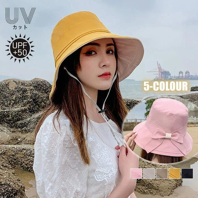 UVカット バケットハット 帽子 折りたたみ リボン付 紫外線対策 日除け防止 ハット UVカット バケットハット 帽子 紫外線対策 日除け防止 折りたたみ リボン付