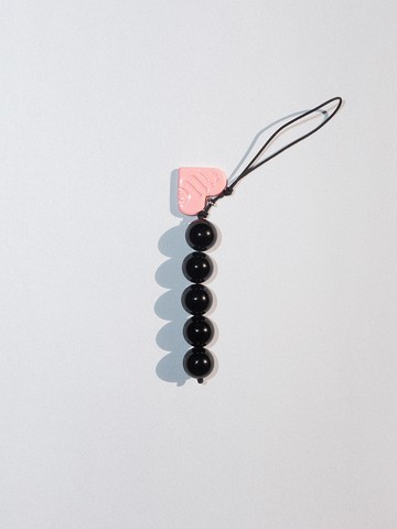 Onyx Beaded String Phone Charm_Mini Line